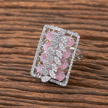 Cz Adjustable Ring With Rhodium Plating