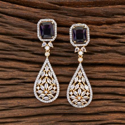 Cz Classic Earring With 2 Tone Plating