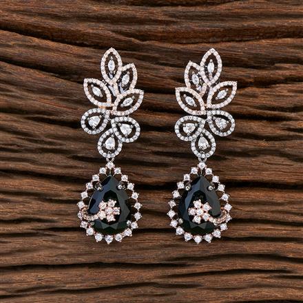 Cz Classic Earring With Black Rose Plating