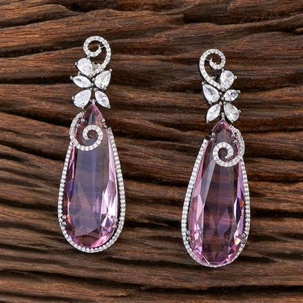 Cz Stone Earring With Black Plating