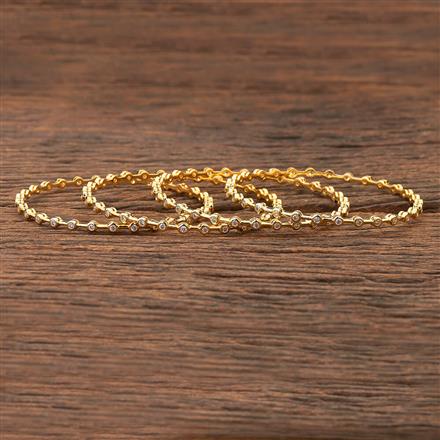 Cz Delicate Bangles With Gold Plating