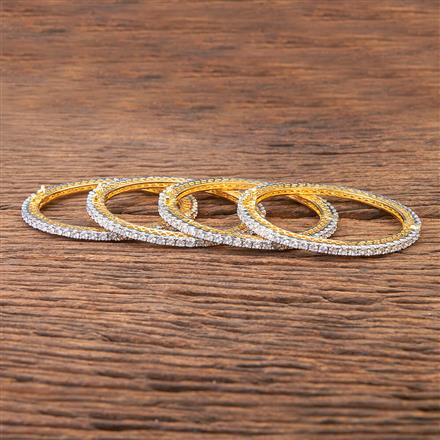 Cz Openable Bangles With 2 Tone Plating