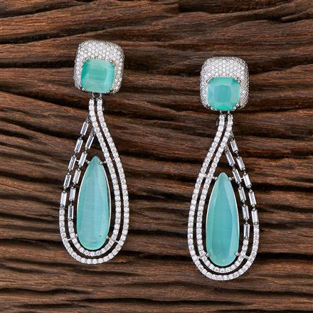 Cz Classic Earring With Black Plating