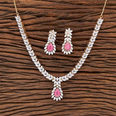 Cz Classic Necklace With 2 Tone Plating