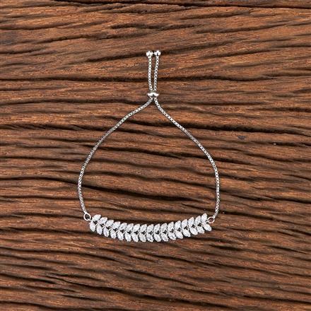 Cz Adjustable Bracelet With Rhodium Plating