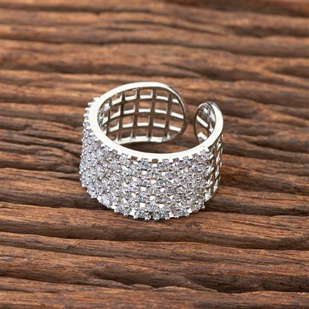 Cz Delicate Ring With 2 Tone Black Rhodium Plating