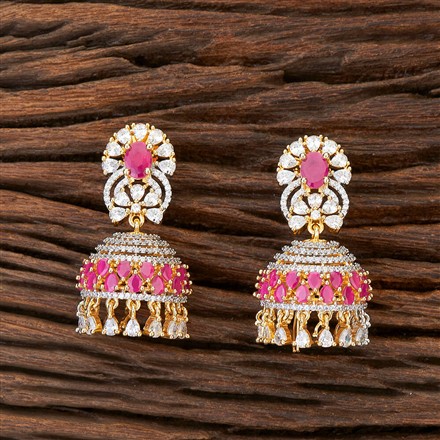 Cz Classic Jhumki With 2 Tone Plating