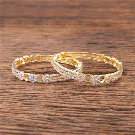 Cz Classic Bangles With 2 Tone Plating