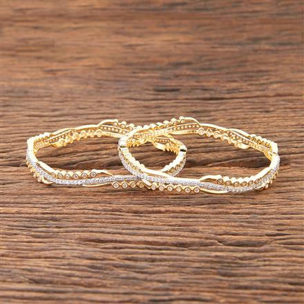 Cubic Zirconia Classic Bangles With 2 Tone Plating