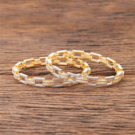 Cubic Zirconia Classic Bangles With 2 Tone Plating