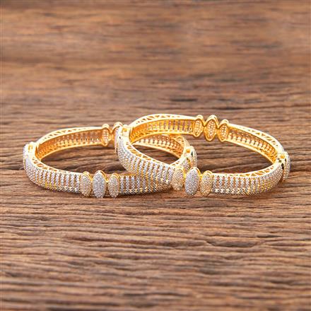 Cubic Zirconia Classic Bangles With 2 Tone Plating