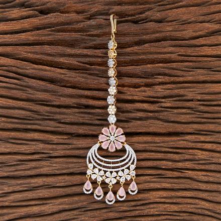 Cubic Zirconia Classic Tikka With 2 Tone Plating