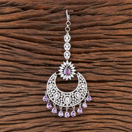 Cubic Zirconia Chand Tikka With Rhodium Plating