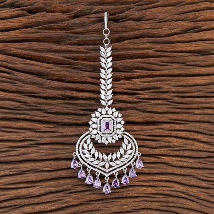 Cubic Zirconia Classic Tikka With Rhodium Plating