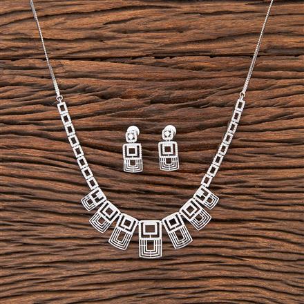Cubic Zirconia Classic Necklace With Rhodium Plating