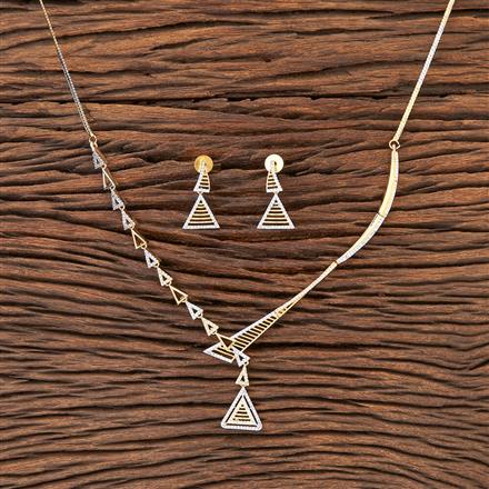 Cubic Zirconia Delicate Necklace With 2 Tone Plating