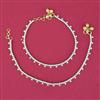 American Diamond Delicate Payal With Rhodium Gold 2 Tone Plating