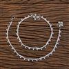 American Diamond Delicate Payal With Rhodium Gold 2 Tone Plating