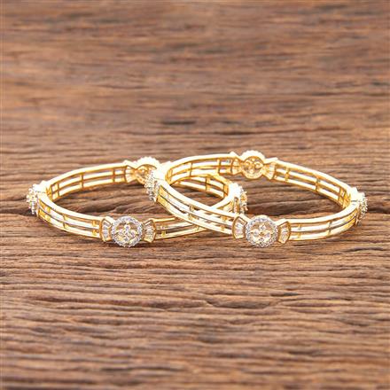 Cubic Zirconia Classic Bangles With 2 Tone Plating