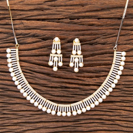 Cubic Zirconia Pearl Necklace