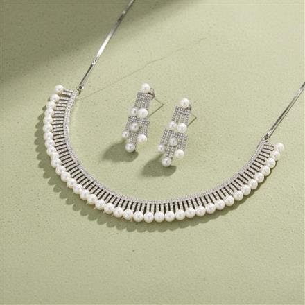Cubic Zirconia Pearl Necklace