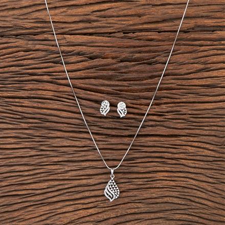 Cubic Zirconia Delicate Pendant Set With Rhodium Plating