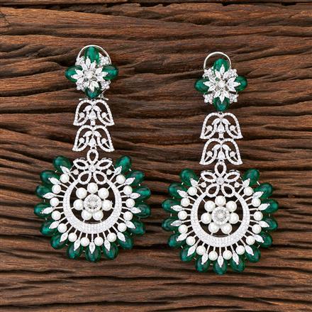 Cubic Zirconia Classic Earring With Rhodium Plating