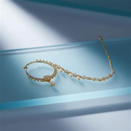 Cubic Zirconia Moti Nose Ring With 2 Tone Plating