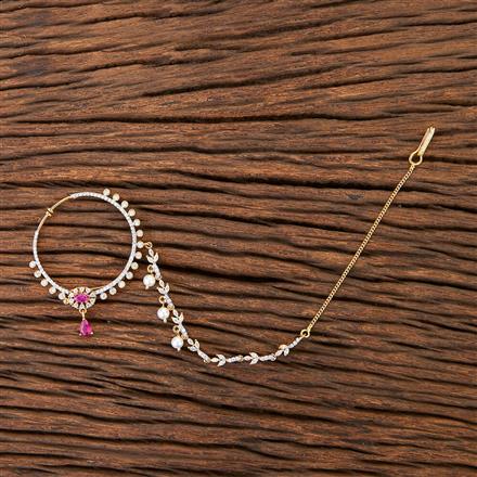 Cubic Zirconia Moti Nose Ring With 2 Tone Plating
