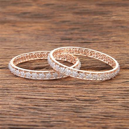 Cubic Zirconia Classic Bangles With Rose Gold Plating