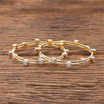 Cubic Zirconia Classic Bangles With 2 Tone Plating