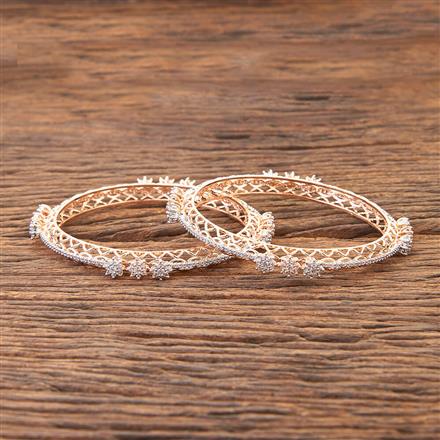 Cubic Zirconia Classic Bangles With Rose Gold Plating