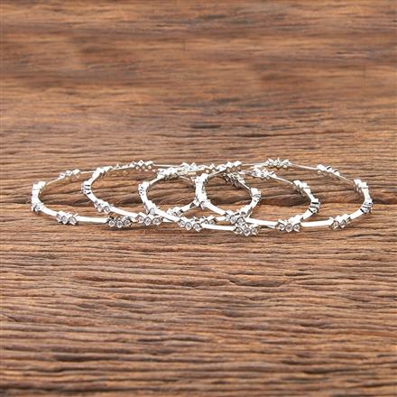 Cubic Zirconia Delicate Bangles With Rhodium Plating