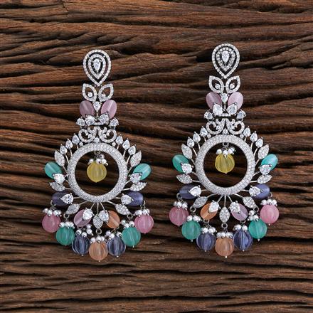 Cz Classic Earring With Black Plating