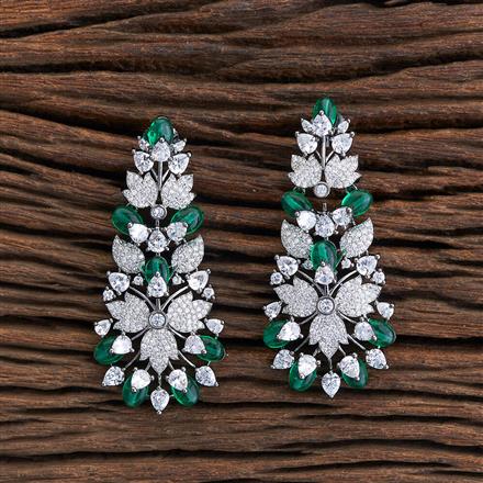 Cz Classic Earring With Black Plating