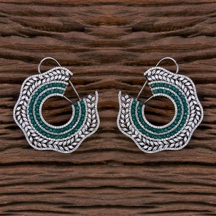 Cz Chand Earring With Black Plating