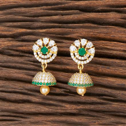Cubic Zirconia Delicate Jhumki With Gold Plating
