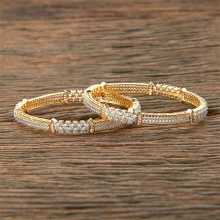Cz Classic Bangles With 2 Tone Plating