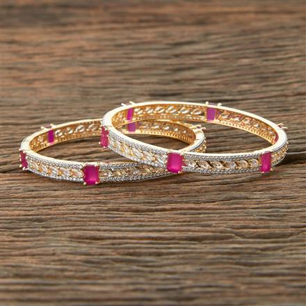 Cz Classic Bangles With 2 Tone Plating