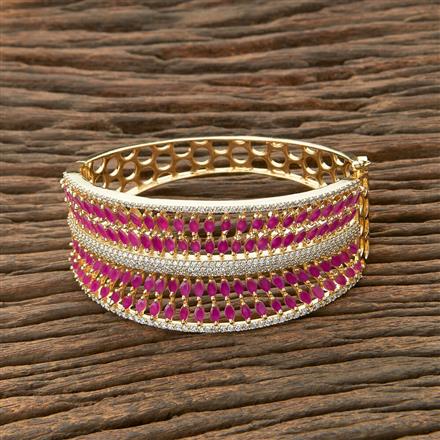 Cz Broad Kada With Gold Plating