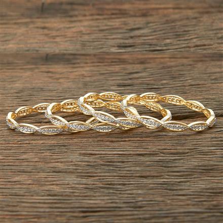 Cz Delicate Bangles With 2 Tone Plating