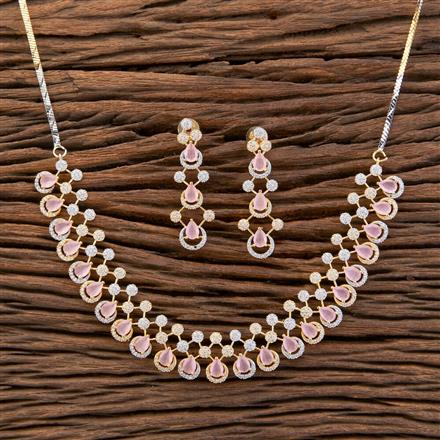 Cz Classic Necklace With 2 Tone Plating