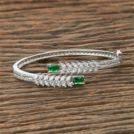 Cz Delicate Kada With Rhodium Plating