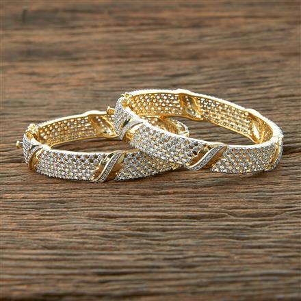 Cz Openable Bangles With 2 Tone Plating