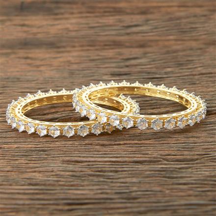 Cz Classic Bangles With 2 Tone Plating