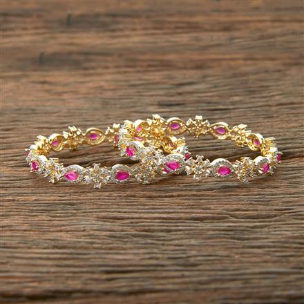 Cz Classic Bangles With 2 Tone Plating