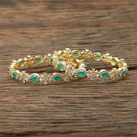 Cz Classic Bangles With 2 Tone Plating