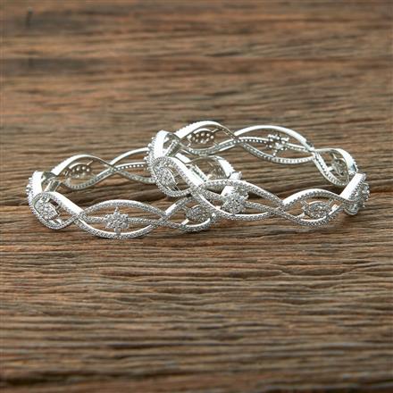 Cz Classic Bangles With Rhodium Plating