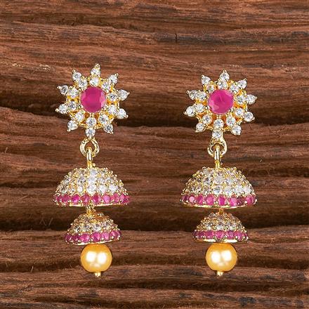 Cz Delicate Jhumki With Gold Plating