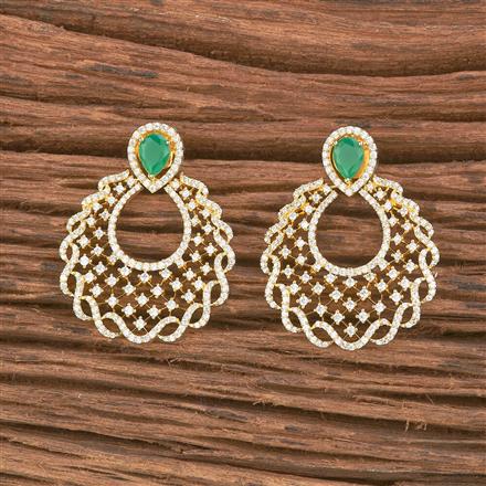 Cz South Indian Earring With Gold Plating